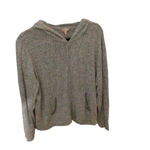 Juicy Couture, soft gray/black, knit hoodie